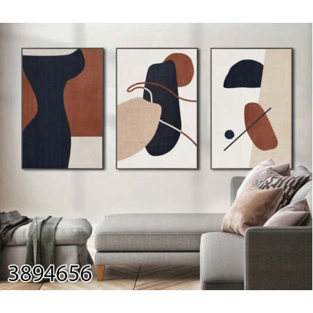 שלשה על קנבס כותנה!! מתוח וממוסגר לסלון או למשרד דגם 3894656