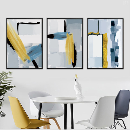 שלשה על קנבס כותנה!! מתוח וממוסגר לסלון או למשרד דגם 78439