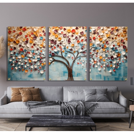 שלישיית תמונות לפינת אוכל או לסלון מודפסות על זכוכית דגם 209231