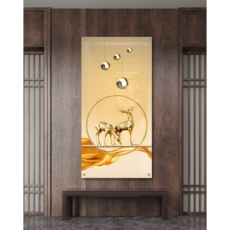 תמונת זכוכית לאורך לסלון בסגנון נורדי 