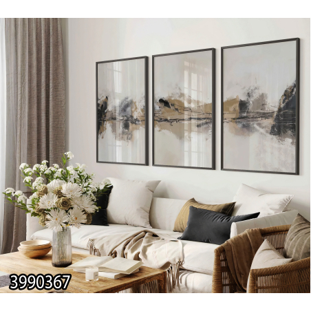 שלשה על קנבס כותנה!! מתוח וממוסגר לסלון או למשרד דגם 3990367