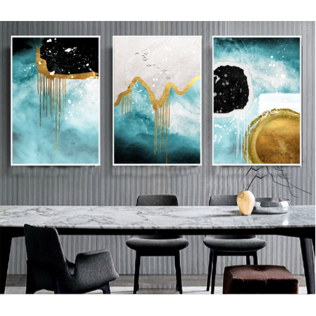 שלשה על קנבס כותנה!! מתוח וממוסגר לסלון או למשרד דגם 78464