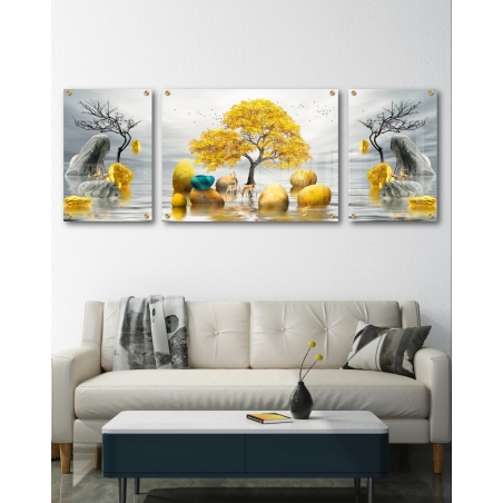 תמונת זכוכית מחולקת לסלון בסגנון נורדי 