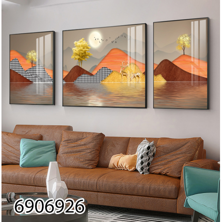 תמונה מחולקת לסלון על קנבס עם אפשרות לחיפוי זכוכית דגם 6906926