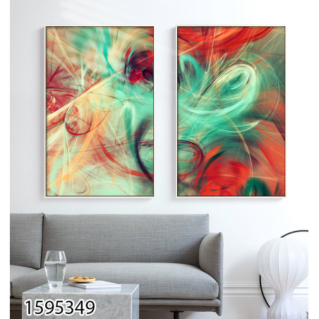זוג תמונות על קנבס  בסגנון מודרני לסלון למשרד או לחדר השינה דגם 1595349