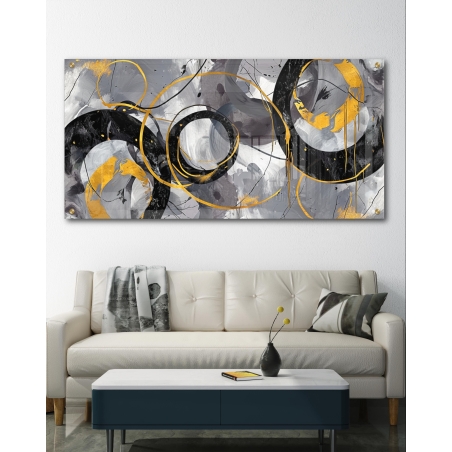 תמונת זכוכית לסלון בסגנון גאומטרי 