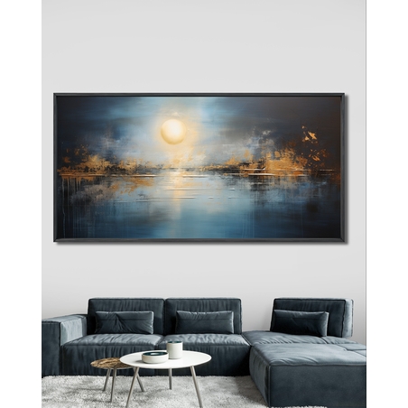 תמונת קנבס ממוסגרת אבסטרקט זהב דגם 711232 בד כותנה מקצועי