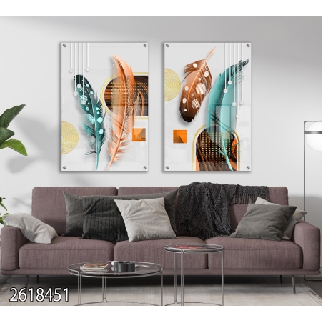 זוג תמונות למטבח\פינת אוכל\סלון בהדפסה ישירה על זכוכית דגם 2618451