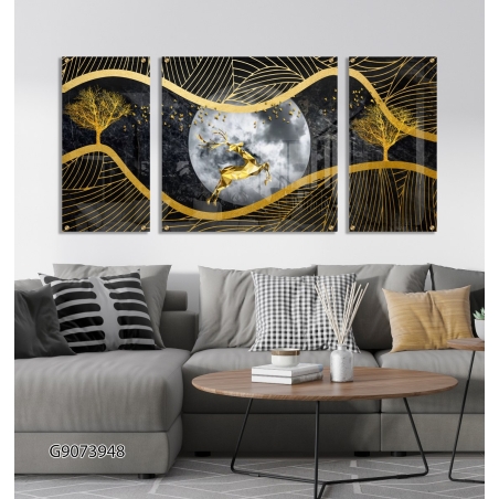 תמונה מחולקת לסלון מודפסת על זכוכית דגם G9073948