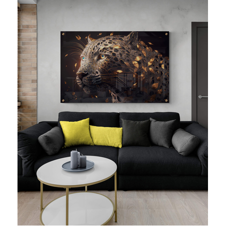 תמונת זכוכית נמר מיוחד במינו למשרד או לסלון דגם 802233