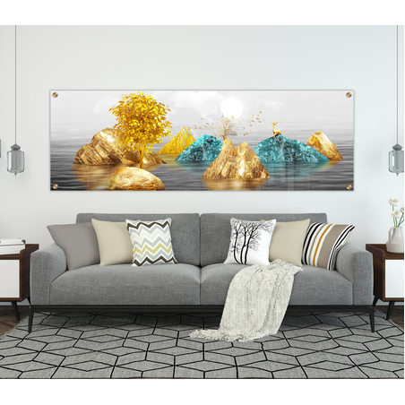 תמונת זכוכית  פנורמית מיוחדת לסלון לפינת אוכל או למשרד  דגם-G3900966