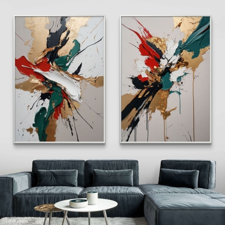 זוג תמונות קנבס לסלון 