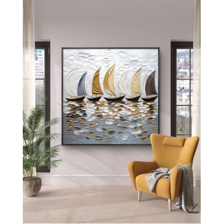 תמונה מרובעת מודפסת על קנבס בסגנון אורבני 