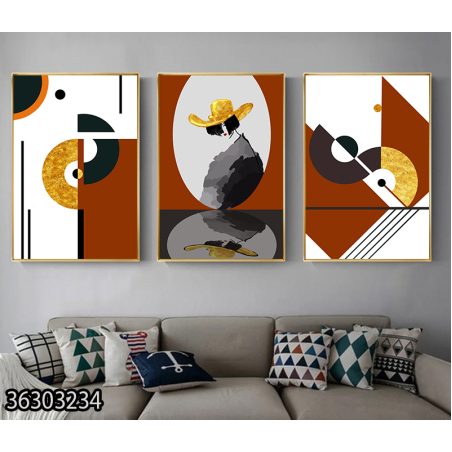 שלשה על קנבס מתוח וממוסגר לחדר השינה או לסלון דגם 36303234
