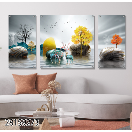 תמונה מחולקת לסלון מודפסת על זכוכית דגם 28159273