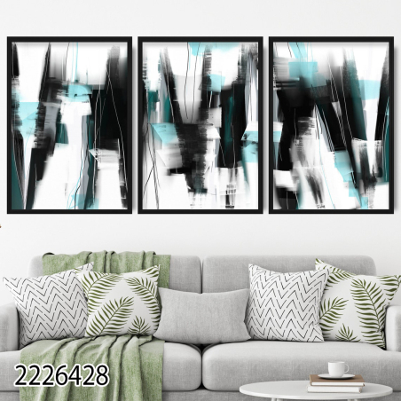 שלשה על קנבס כותנה!! מתוח וממוסגר לסלון או למשרד דגם 2226428