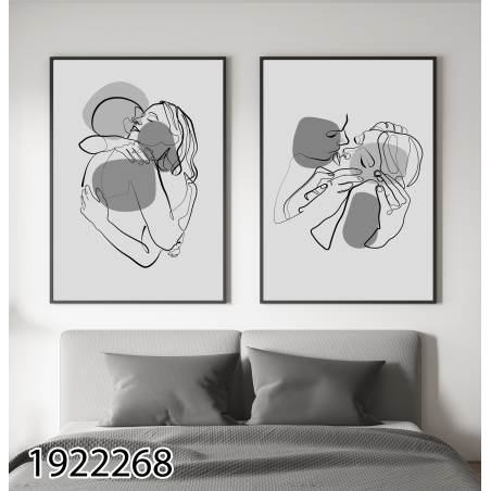 זוג תמונות על קנבס  בסגנון מודרני לסלון למשרד או לחדר השינה דגם 1922268