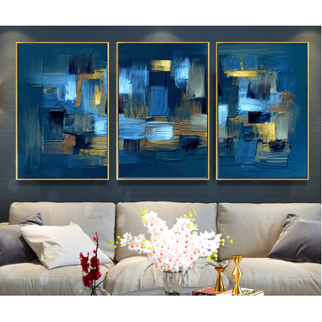 שלשה על קנבס כותנה!! מתוח וממוסגר לסלון או למשרד דגם 20562174