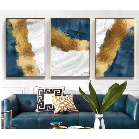 שלשה על קנבס כותנה!! מתוח וממוסגר לסלון או למשרד דגם 2468353