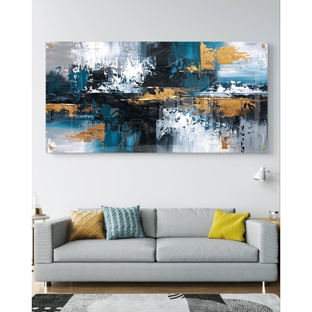 תמונת זכוכית לסלון בסגנון אבסטרקט 