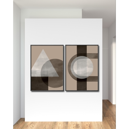 זוג תמונות בסגנון גיאומטרי מודרני 