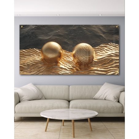 תמונת זכוכית לסלון בסגנון גאומטרי 