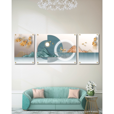 תמונת זכוכית מחולקת לסלון בסגנון נורדי 