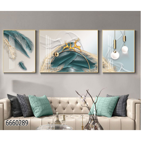 תמונה מחולקת לסלון מודפסת על בד קנבס עיצוב מופשט  דגם 6660289