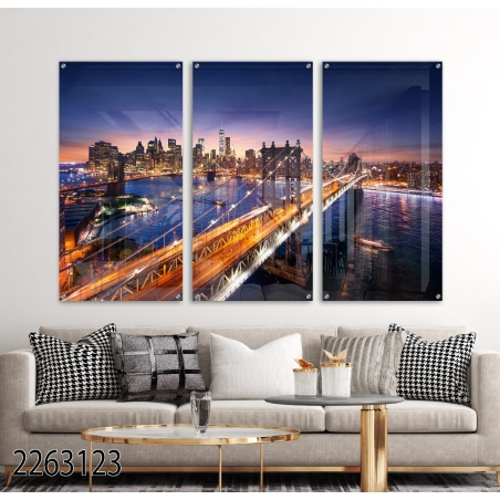 סט שלישייה מקורי מודפס על זכוכית מחוסמת דגם 2263123