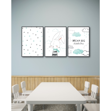 שלשת תמונות קנבס לחדר ילדים 