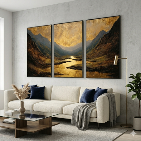 שלשת תמונות קנבס לסלון/פינת אוכל 