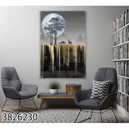 תמונה מעוצבת מקורית בהמלצת המעצבת על קנבס או על זכוכית לבחירתכם דגם 3826230