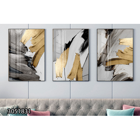 שלשה על קנבס כותנה!! מתוח וממוסגר לסלון או למשרד דגם 3051831