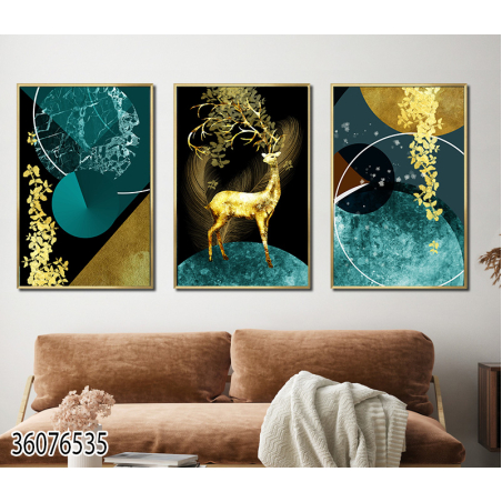 שלשה על קנבס מתוח וממוסגר לחדר השינה או לסלון דגם 36076535