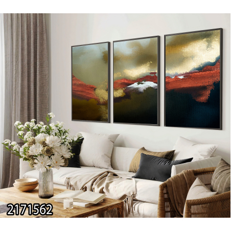 שלשה על קנבס כותנה!! מתוח וממוסגר לסלון או למשרד דגם 2171562