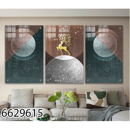 שלישיית תמונות לסלון מודפסות על זכוכית דגם 6629615