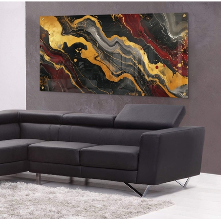 תמונת זכוכית לסלון בסגנון אבסטרקט 