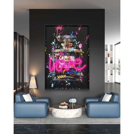 תמונת בושם גרפיטי LOVE – אמנות LED על סוללות עם שלט רחוק-מידה93*63 ס