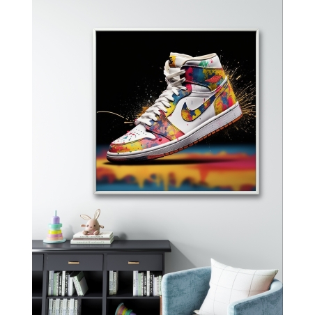 תמונת קנבס מרובעת סגנון גרפיטי 