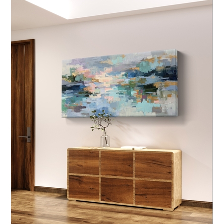 תמונת קנבס אבסטרקט פסטלי בגווני תכלת ומנטה – קנבס מודרני לסלון דגם CC4562