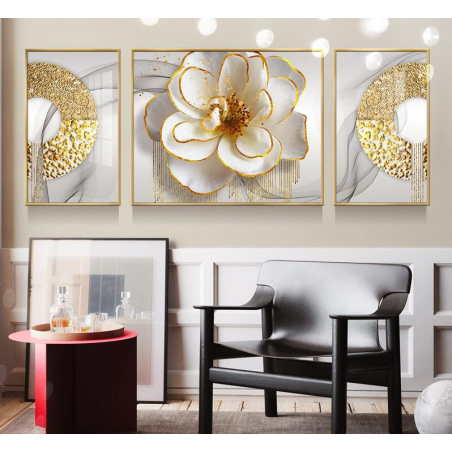 תמונה מחולקת לסלון בעיצוב מופשט מודרני דגם 3874206