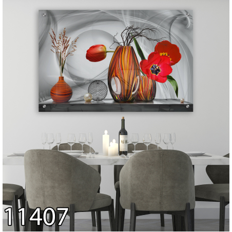 תמונת זכוכית  מקורית למטבח\פינת אוכל דגם 11407