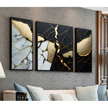 תמונה לסלון מודפסת על קנבס כותנה מחולקת דגם  503023