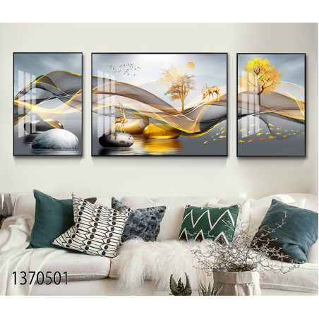 תמונה מחולקת לסלון בעיצוב מופשט מודרני דגם 1370501