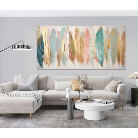 תמונת זכוכית נוצות צבעוניות דגם 310555