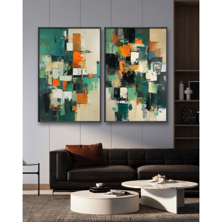 זוג תמונות על בד כותנה 