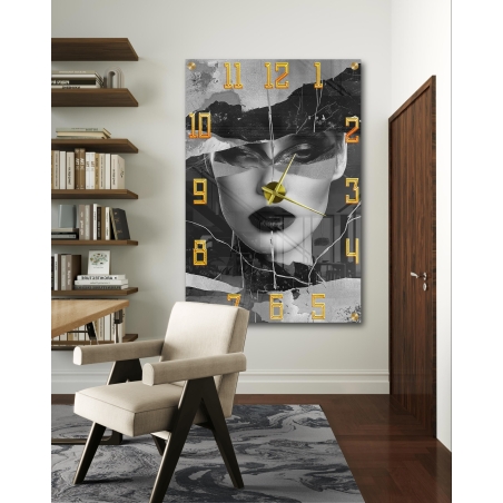 שעון זכוכית מעוצב שחור אלגנטי מספרים דגם T4900