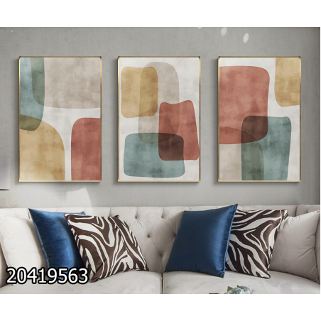שלשה על קנבס מתוח וממוסגר לחדר השינה או לסלון דגם 20419563
