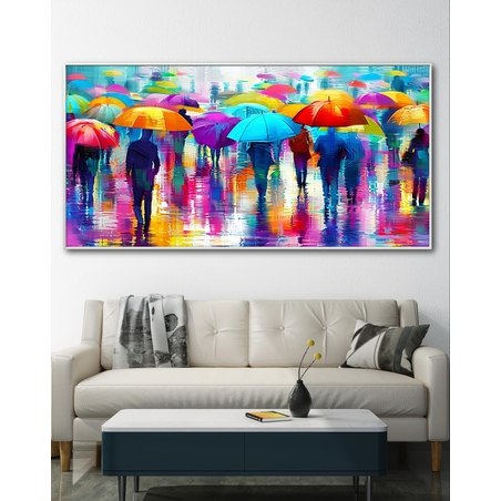 תמונת קנבס צבעונית לסלון בסגנון אורבני 