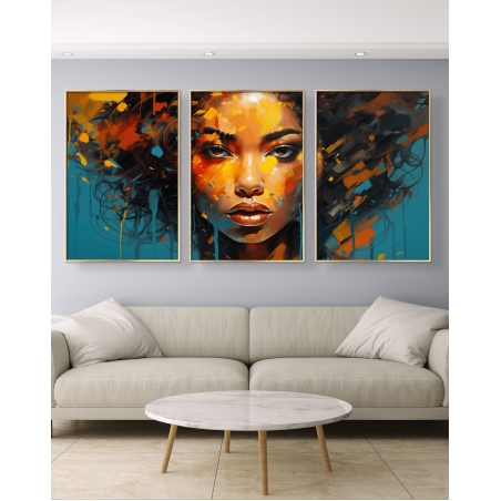 שלשה על קנבס כותנה!! מתוח וממוסגר לסלון או למשרד דגם 2409242